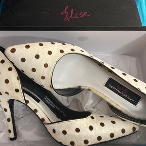 Chinese Laundry Elise “secrets & lies” black and white heels.
